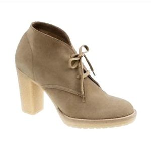 J. Crew suede heel lace up boots natural 7
